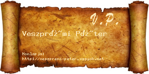 Veszprémi Péter névjegykártya